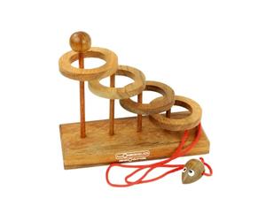 Logica Giochi - Libera Il Topino - Rompicapo in Legno con Le Corde - Difficoltà 4/6 Estremo - Collezione Leonardo