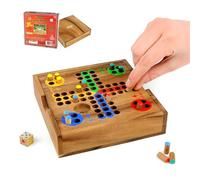 Logica Giochi - Ludo - Non Ti Arrabbiare - Pachisi - Gioco Tascabile in Legno per 2-4 Giocatori - Scatola Richiudibile - Versione da Viaggio