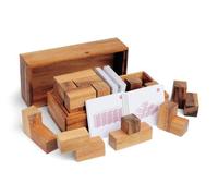 Logica Giochi - Mattoni Da Vinci Doppio - Rompicapo 3D in Legno - Gioco per 2 Persone - 7 Pezzi per Set - 50 Carte - Difficoltà 3/6 Difficile - Collezione Leonardo da Vinci