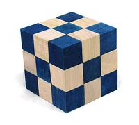 Logica Giochi - Serpentino Blu - Rompicapo 3D in Legno - Difficoltà 4/6 Estremo - Puzzle Serpente - Collezione Leonardo da Vinci