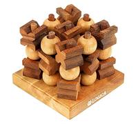Logica Giochi - Tris 3D - Filetto 3D - Gioco da Tavolo in Legno - Versione 3D del Classico Tris - Nuove Strategie