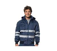 LOGICA Giubbotto HV Alta visibilità 100% nylon Blu maniche staccabili e cappuccio a scomparsa EXPLORER - XXL, Blu