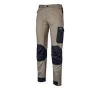 LOGICA Pantaloni da Lavoro Elastici Uomo POLYCOTONE Pantalone Rinforzato Stretch Colore Beige/Nero Taglia M