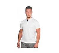 LOGICA Polo da lavoro Jersey maniche corte bianca bottoni al colletto blu 100% cotone peso 165 grammi WAKEA2 - XL, Bianco