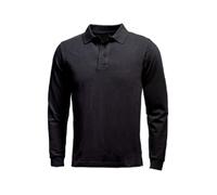 Logica Polo Uomo Maniche Lunghe in 100% Cotone Piquet 200 gr/mq (IT, Testo, M, Regular, Regular, Nero)