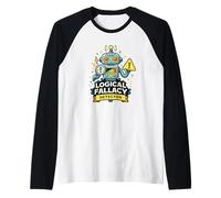Logical Fallacy Detector Divertente Robot Pensiero critico Maglia con Maniche Raglan