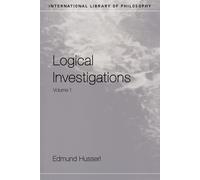 Edmund Husserl Logical Investigations Volume 1 (Tascabile)