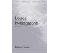 Edmund Husserl Logical Investigations Volume 2 (Tascabile)