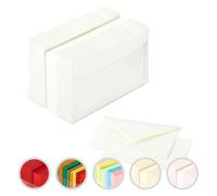 LogicaShop 100 Bigliettini Piccoli Auguri con Busta e Cartonicini, mod. HAPPY 11x7cm (Bianco)