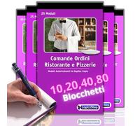 LogicaShop Blocchi Comande Ordini Ristorante Pizzeria con 25 Moduli in Duplice Copia - Blocchetti 25x2 Autoricalcanti 17x10cm (40)