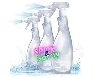 LogicaShop Spick & Spray Spruzzini Nebulizzatori Vuoti uso Professionale, Bottiglie Plastica Trasparente Flaconi Spray, Spruzzatori, Alimentari, Piante, Parrucchieri (3, 750 ml)