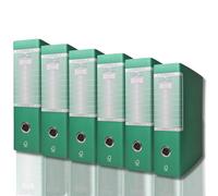 LogicaShop UBOX Raccoglitori ad Anelli A4, Dorso 8, Senza Custodia (Verde, 6Pz)
