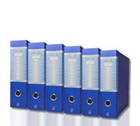 LogicaShop UBOX Raccoglitori ad Anelli A4 - Formato Protocollo Dorso 8, Senza Custodia (Blu, 6Pz)