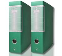LogicaShop UBOX Raccoglitori ad Anelli A4 - Formato Protocollo Dorso 8, Senza Custodia (Verde, 2Pz)