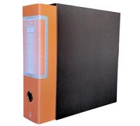 LogicaShop UBOX Raccoglitori ad Anelli A4 Grandi con Custodia, Faldoni Archivio, Classificatori Documenti Dossier Ufficio, Dox Registratore a Leva Raccoglitore (1Pz Commerciale, Arancione, Dorso 8)