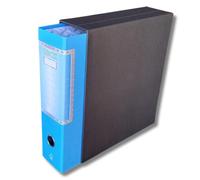 LogicaShop UBOX Raccoglitori ad Anelli A4 Grandi con Custodia, Faldoni Archivio, Classificatori Documenti Dossier Ufficio, Dox Registratore a Leva Raccoglitore (1Pz Commerciale, Celeste, Dorso 8)