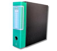 LogicaShop UBOX Raccoglitori ad Anelli A4 Grandi con Custodia, Faldoni Archivio, Classificatori Documenti Dossier Ufficio, Dox Registratore a Leva Raccoglitore (1Pz Protocollo, Verde, Dorso 8)