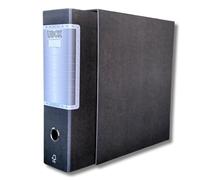 LogicaShop UBOX Raccoglitori ad Anelli A4 Grandi con Custodia, Faldoni Archivio, Classificatori Documenti Dossier Ufficio, Dox Registratore a Leva Raccoglitore (1Pz Commerciale, Nero, Dorso 8)