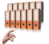 LogicaShop UBOX Raccoglitori ad Anelli A4 Grandi con Custodia, Faldoni Archivio, Classificatori Documenti Dossier Ufficio, Dox Registratore a Leva Raccoglitore (12Pz Commerciale, Arancione, Dorso 8)