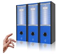 LogicaShop UBOX Set Raccoglitori ad Anelli A4, Faldoni Ufficio con Custodia (Dorso 8, 3Pz Commerciale, Blu)