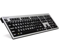 Logickeyboard XL-Print Alu bianco su nero fr. (PC/Sottile) NEW