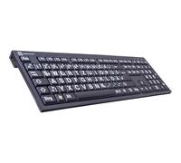 LogicKeyboard - XL Print, USB, QWERTZ, Cablato, Nero, 1,5 m, 2 pezzi - SPEDIZIONE GRATUITA