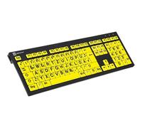 Logickeyboard XL Print NERO tastiera USB QWERTZ Tedesco Nero, Giallo