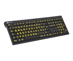 Logickeyboard XL Print PC Slim Line Nero Tastiera Tastiera LKB-LPYB-BJPU-DE