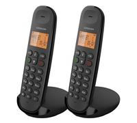 Logicom, Telefono cordless vivavoce ILOA 255 con display, portata 300 m, Nero