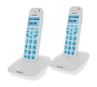 Logicom, Telefono Fisso Cordless DECT Duo con Tasti Grandi e Vivavoce, Bianco