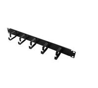 LOGILIGHT black cable management panel, 1 unit with 5 metal rings, 48.3 cm (19 i