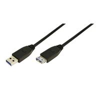 LogiLink 0 Cavo USB USB 3.2 Gen1 Spina USB-A, Presa USB-A 3. m Nero CU43