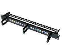 LogiLink Pannello Patch 074789 - 16 posti Keystone, senza frutti, gestione cavi, nero
