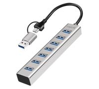 Logilink 076264 Hub USB 3.2 7 Porte USB-A Alluminio Silver Silver