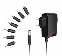Logilink 080582 Alimentatore Universale Regolabile 3V-12V con 7 Spine DC, Nero Nero