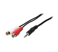 LogiLink 1x3.5mm - 2xRCA, 0.2m cavo audio 0,2 m 3.5mm Nero