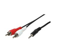LogiLink 1x3.5mm - 2xRCA, 5m cavo audio 3.5mm Nero (1x3.5mm - 2xRCA, 5m audio - cable 3.5mm Black h St/St - 5.00m - Warranty: 4 NEW