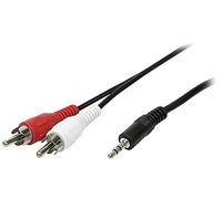 LOGILINK CA1043 - Cavo audio, connettore jack a 3 pin da 3,5 mm a 2 connettori RCA