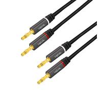 LOGILINK CA1211 - Cavo audio, 2 x 2 connettori a banana, metallo, nero, 5,0 m