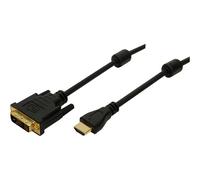 LogiLink 2m HDMI/DVI-D 2 m DVI-D HDMI Oro Nero Maschio/Femmina Super CH0004