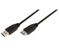 LogiLink 2m USB A - USB A 3.0 F/M cavo USB USB 3.2 Gen 1 [3.1 Gen 1] Nero (LogiLink USB Cable, USB 3.0, AM to AF,) NEW