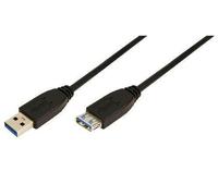 LogiLink 3m USB A - USB A 3.0 F/M cavo USB USB 3.2 Gen 1 [3.1 Gen 1] Nero (LogiLink - USB forl?ngerkabel - USB Ty)