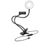 Logilink Luce LED Anello Portatile Regolazione Luminosità e Stand Smartph