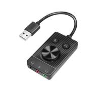 LogiLink Adattatore audio USB 2.0 con controllo volume, 3 connettori jack da 3,5 mm (TRS/TRRS)