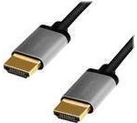 LogiLink - alta velocità - cavo HDMI con Ethernet - HDMI maschio da maschio a HDMI - 2 m - Isolamento triplo - grigio, nero - NEW