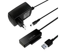 LogiLink AU0050 - Adattatore USB 3.0 a SATA 3G/6G con interruttore on/off, colore: Nero
