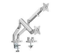 LogiLink BP0088 - Supporto da scrivania in alluminio per 2 monitor da 17-32 pollici (LCD, LED, OLED,…) con molla a gas, per schermi piatti e curvi, lunghezza braccio 506 mm