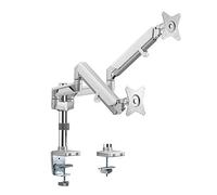 LogiLink BP0089 - Supporto da scrivania in alluminio per 2 monitor da 17-32 pollici (LCD, LED, OLED,…) con molla a gas, per schermi piatti e curvi, lunghezza braccio 553 mm