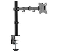 LogiLink BP0097 - Supporto da scrivania in alluminio per monitor da 17-32 pollici (LCD, LED, OLED,…), 360°, lunghezza braccio 454 mm
