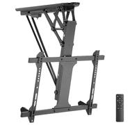 LogiLink BP0118 - Supporto da soffitto per TV da 32-70 pollici, con telecomando, per monitor piatti e curvi, adatto a soffitti dritti e inclinati, colore: nero